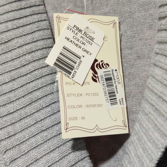 NWT PINK Rose Grey sweater top - Picture 3 of 5